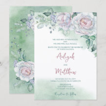 Boda de Rosa Acuarela Delicada y Hermosa