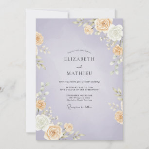 Invitación Boda de Rosa Albaricoque Lila