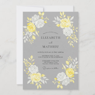 Invitación Boda de Rosa Amarilla Carbón