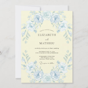Invitación Boda de Rosa Amarilla Cremosa