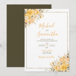 Invitación Boda de Rosa Amarilla e Ivory Elegante