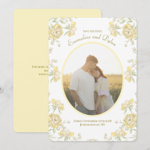 Invitación Boda de Rosa Amarilla Guardar la Fecha