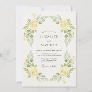 Invitación Boda de Rosa Amarilla Limón