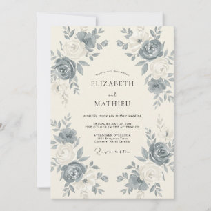 Invitación Boda de Rosa Antigua Pizarra de Acero