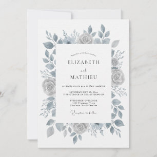 Invitación Boda de Rosa Antigua Pizarra Polvorienta