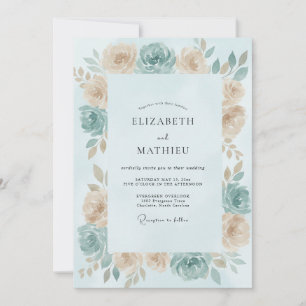 Invitación Boda de Rosa Aqua Cream