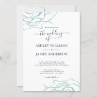 Boda de Rosa azul de contorno floral de moda