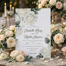 Invitación Boda de Rosa Blanca Acuarela