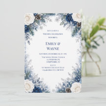 Boda de Rosa Blanca y Azul de Invierno Mágico