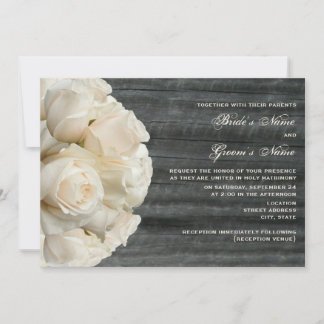 Invitación Boda de Rosa Blanca y Barnwood