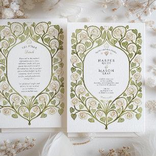 Invitación Boda de Rosa Blanca y Vid del Corazón