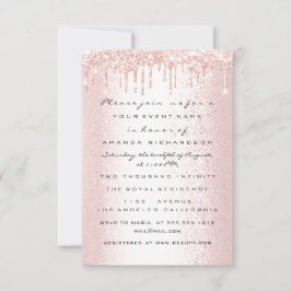 Invitación Boda de Rosa Brillo Gotea Dulce 16 Cumpleaños