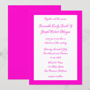 Invitación Boda de Rosa Caliente y Blanco