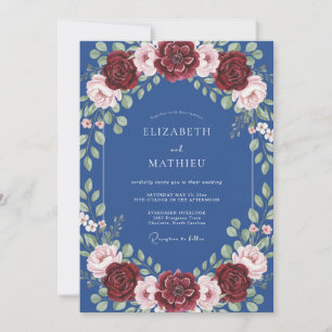 Invitación Boda de Rosa Carmesí Centaurea