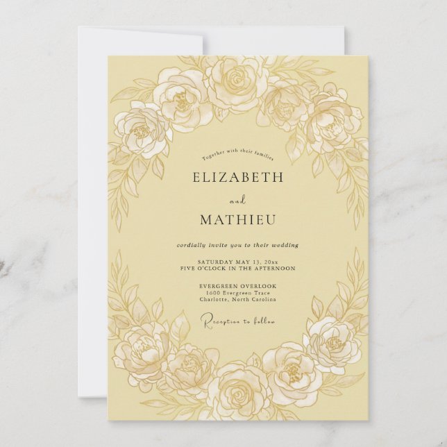 Invitación Boda de Rosa con Buttercream (Anverso)