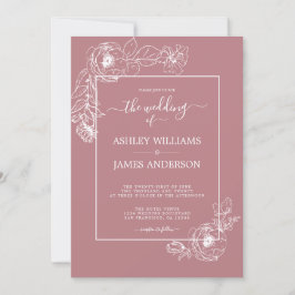 Invitación Boda de Rosa con moda Script Floral