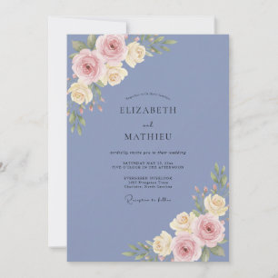 Invitación Boda de Rosa con Rubor de Vinca menor