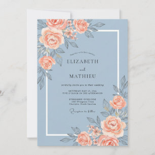 Invitación Boda de Rosa Coral de Acero