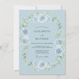 Invitación Boda de Rosa de Acero y Centaurea