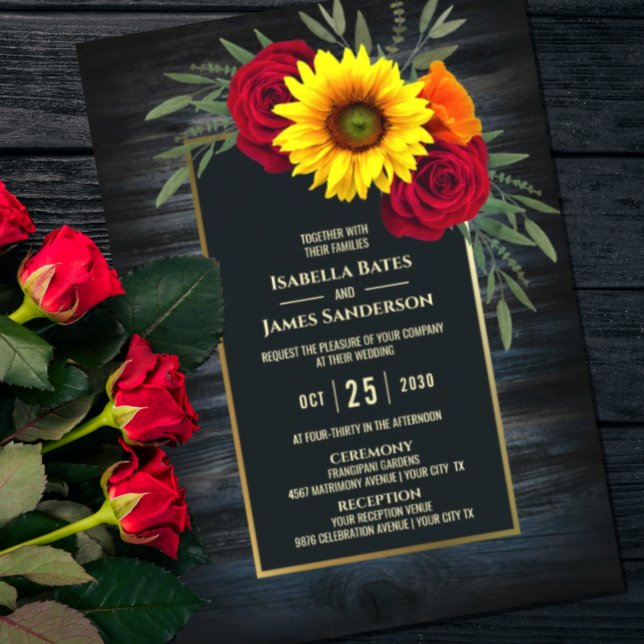 Invitación Boda de Rosa de Burgundy Rústico Blue Wood (Subido por el creador)