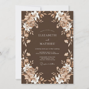 Invitación Boda de Rosa de Crema de Chocolate