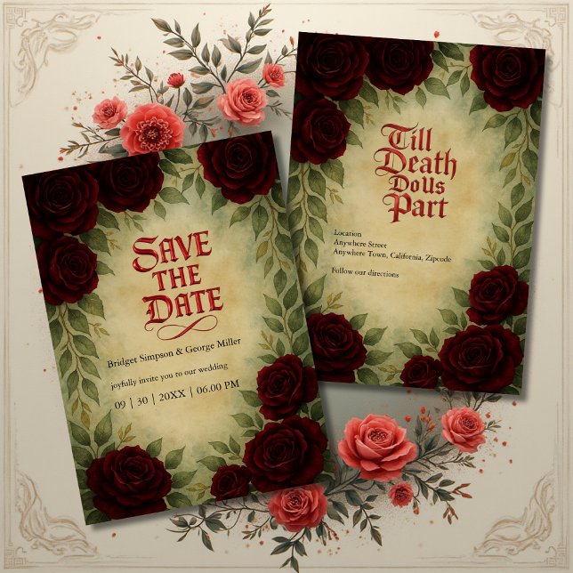 Invitación Boda de Rosa de época gótica medieval (Subido por el creador)