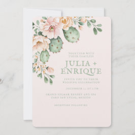 Invitación Boda de Rosa del Desierto y Cactus