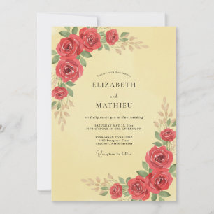 Invitación Boda de Rosa Escarlata con Buttercream