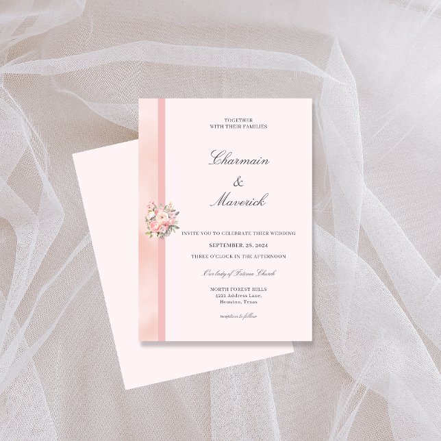 Invitación Boda de Rosa Floral (Subido por el creador)