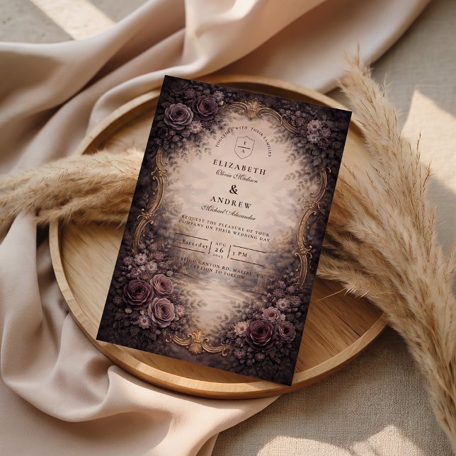 Invitación Boda de Rosa Gótica Barroca (Subido por el creador)