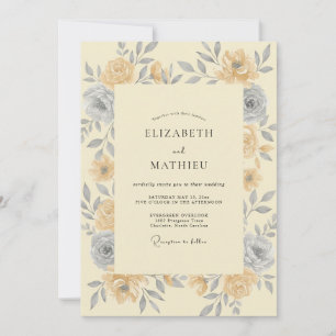 Invitación Boda de Rosa Gris Azafrán