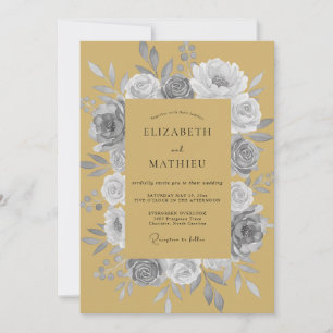 Invitación Boda de Rosa Gris Mostaza