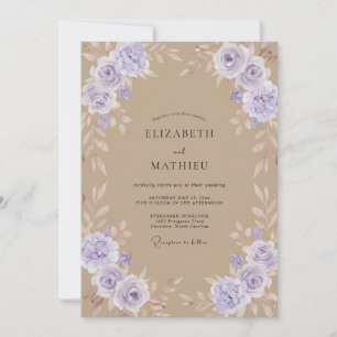 Invitación Boda de Rosa Lavanda Grisácea