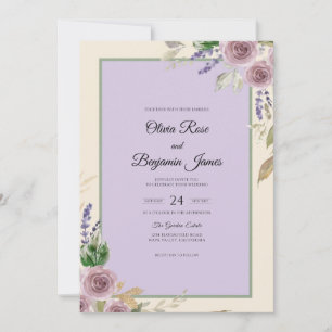 Invitación Boda de Rosa Lavanda Malva