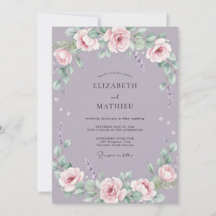 Invitación Boda de Rosa Lila Refinada