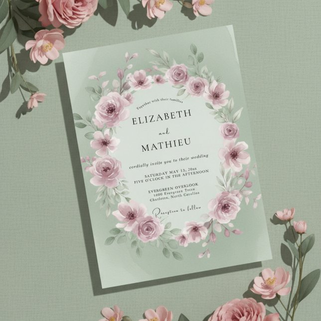 Invitación Boda de Rosa Lujuriosa Salvia (Subido por el creador)