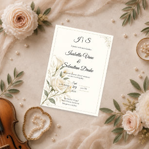 Invitación Boda de Rosa Marfil Elegante
