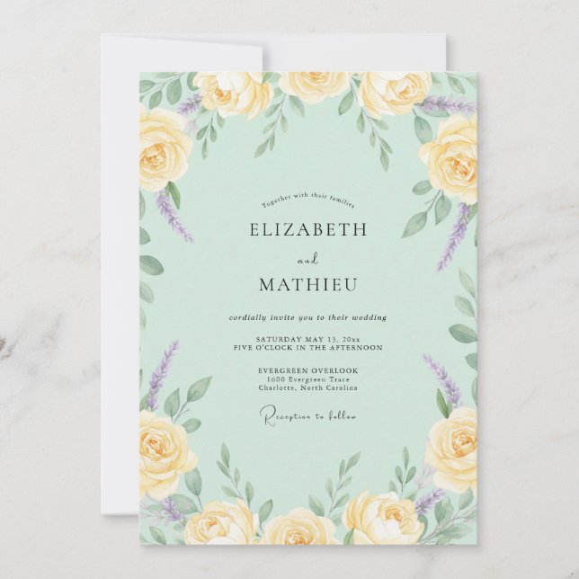 Invitación Boda de Rosa Mentolada y Mantecosa (Anverso)