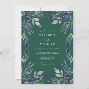 Invitación Boda de Rosa Periwinkle de hoja perenne
