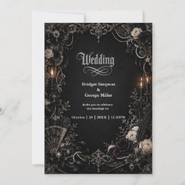 Invitación Boda de Rosa Perla Barroco Victoriano Gótico