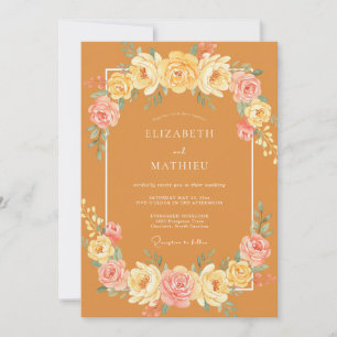 Invitación Boda de Rosa Pintada de Ocre