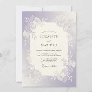 Invitación Boda de Rosa Plateada Lila
