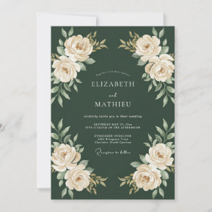 Invitación Boda de Rosa Pulida Verde Oscuro
