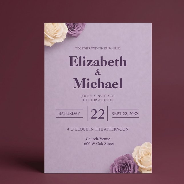 Invitación Boda de Rosa Púrpura (Subido por el creador)