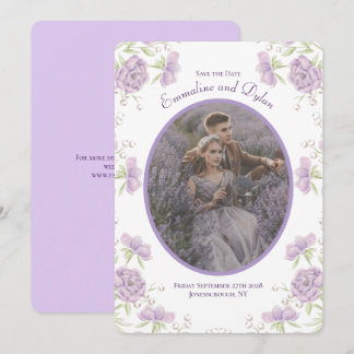 Invitación Boda de Rosa Púrpura Lavanda Save the Date