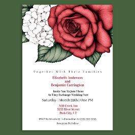 Invitación Boda de Rosa Roja Elegante