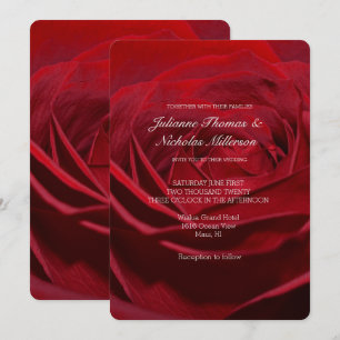 Invitación Boda de Rosa Roja Hermosa