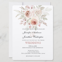 Invitación Boda de Rosa romántico rosa suave
