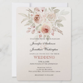 Invitación Boda de Rosa romántico rosa suave