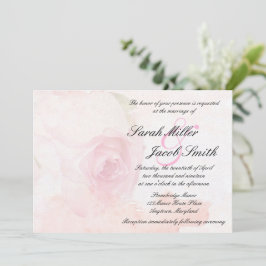 Invitación Boda de Rosa Rubor de color de agua